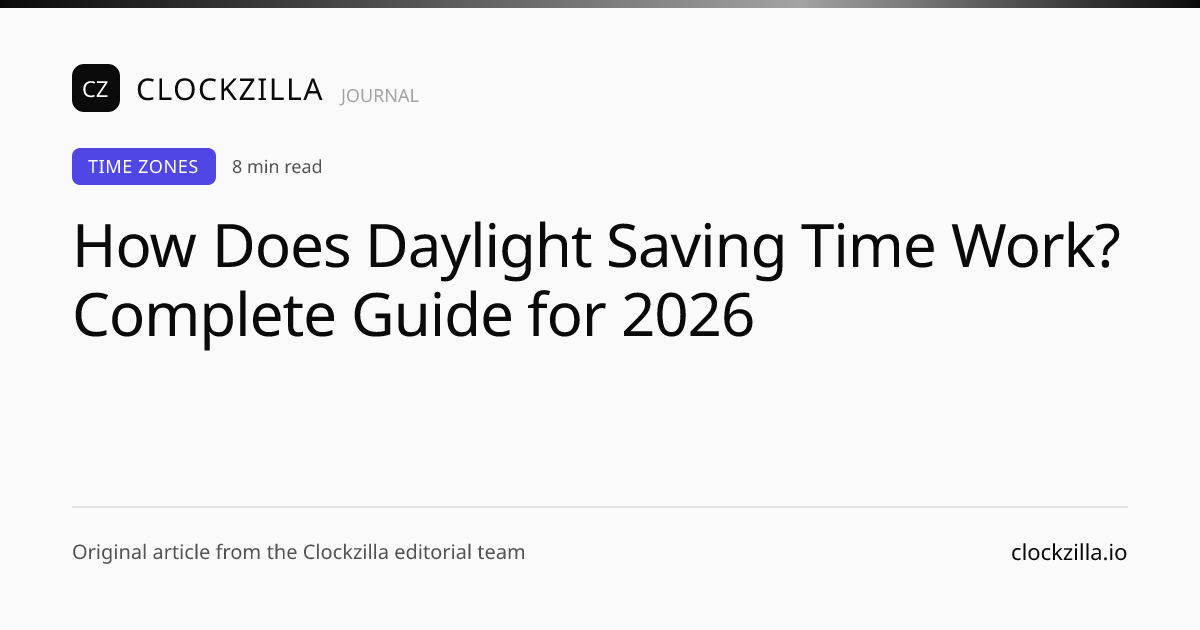 How Does Daylight Saving Time Work? Complete Guide for 2026 ...